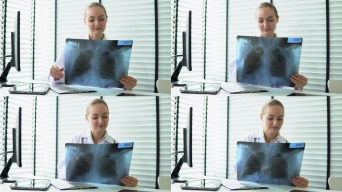 X线颈椎大夫看X光片医疗影像胸透肺片