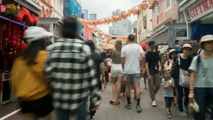 新加坡唐人街人流延时