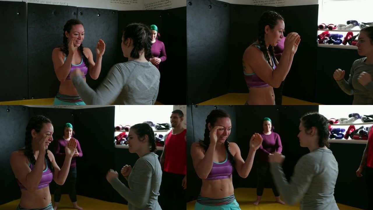 MMA培训班出拳外国人外国女人
