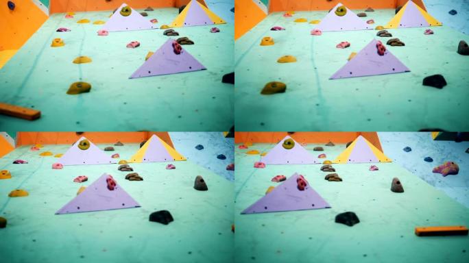 模拟攀岩墙巨石的底视图