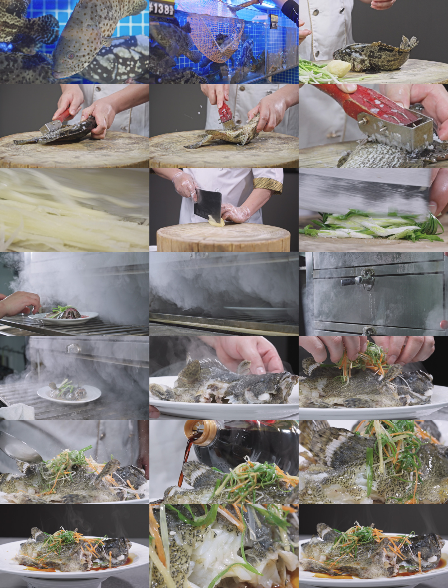 4K合集-广东美食-石斑鱼制作全流程