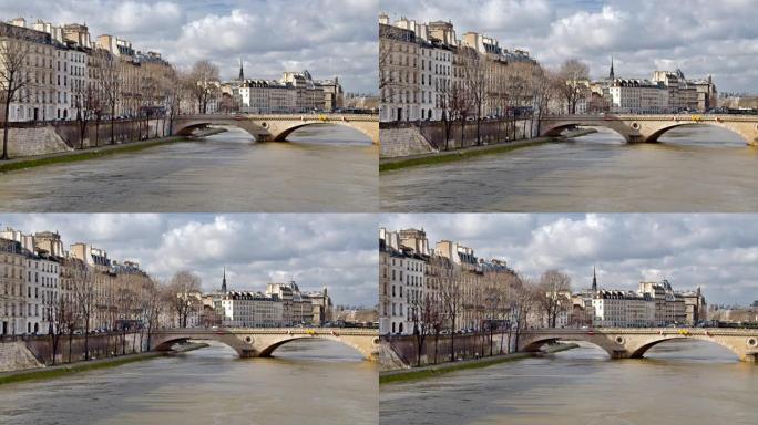 桥梁和城市景观。巴黎。