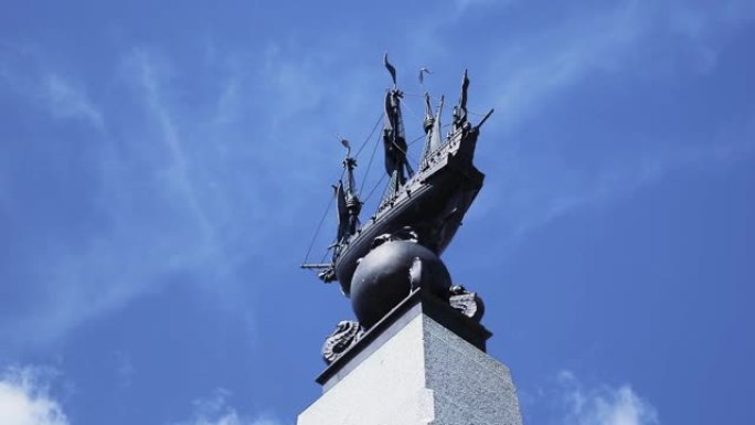 纪念碑纪念英国在马岛1914年附近战胜德国舰队。福克兰群岛斯坦利。