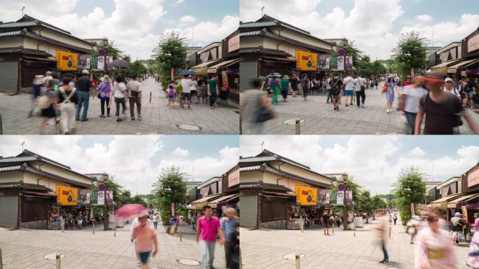 日本福冈太宰府老城拥挤的延时游客