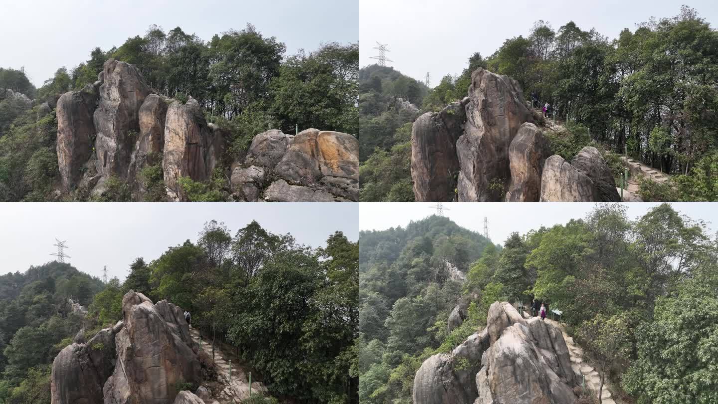 航拍重庆工商大学后山龙脊山