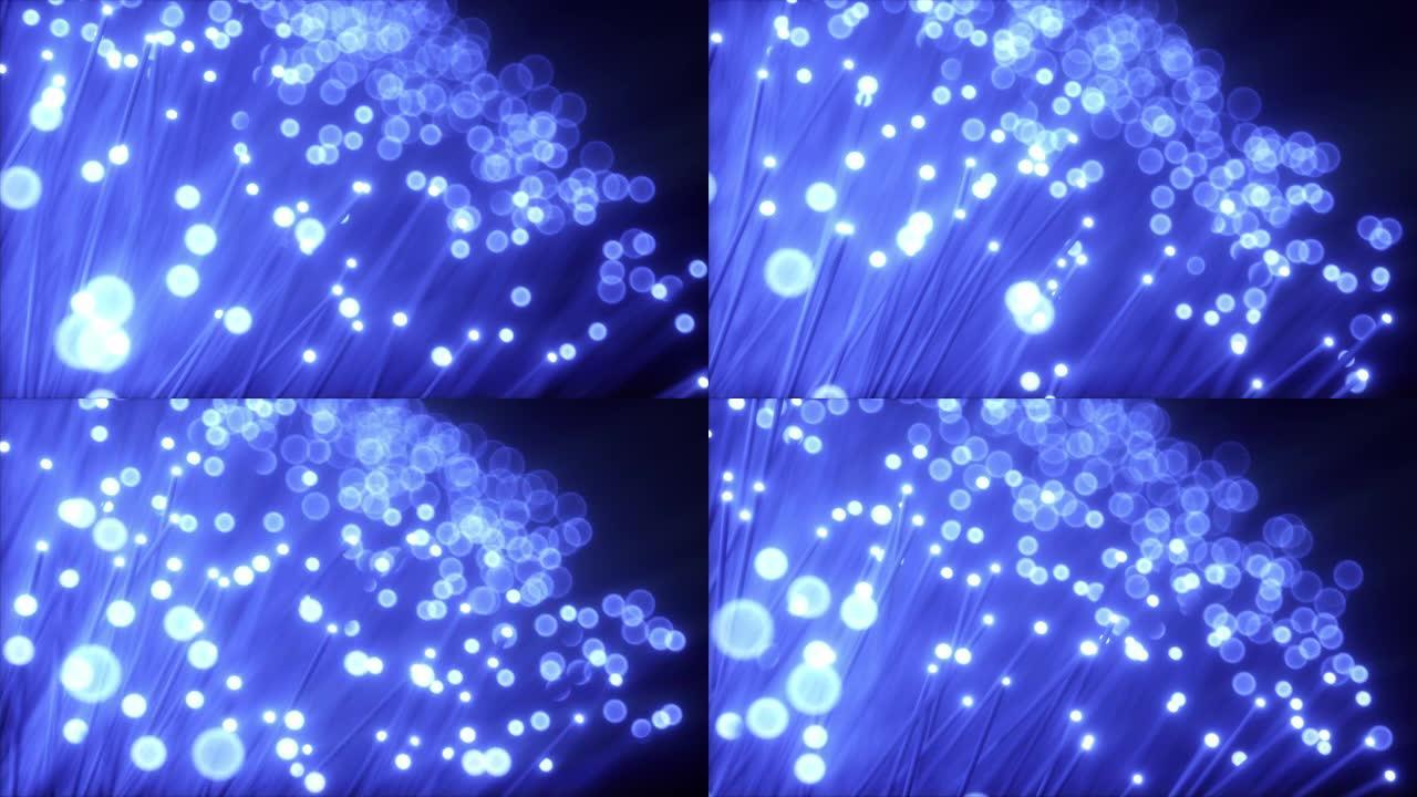 光纤的3d渲染旋转。无缝循环4k动画。技术和数据传输的概念