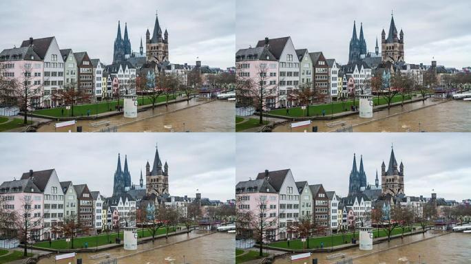 德国科隆市中心洪水泛滥