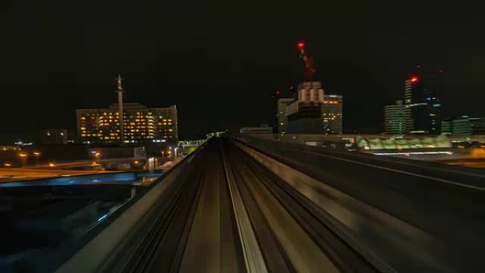 4K.日本东京市的延时自动列车快速行驶