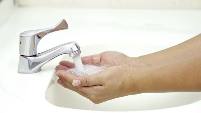 慢动作安全洗手，防止冠状病毒新型冠状病毒肺炎感染