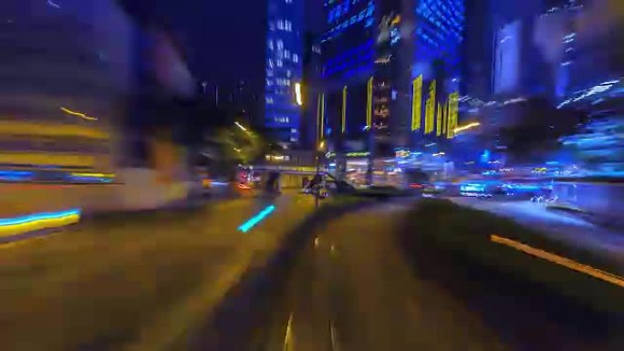 4K.香港城市的延时电车快速行驶
