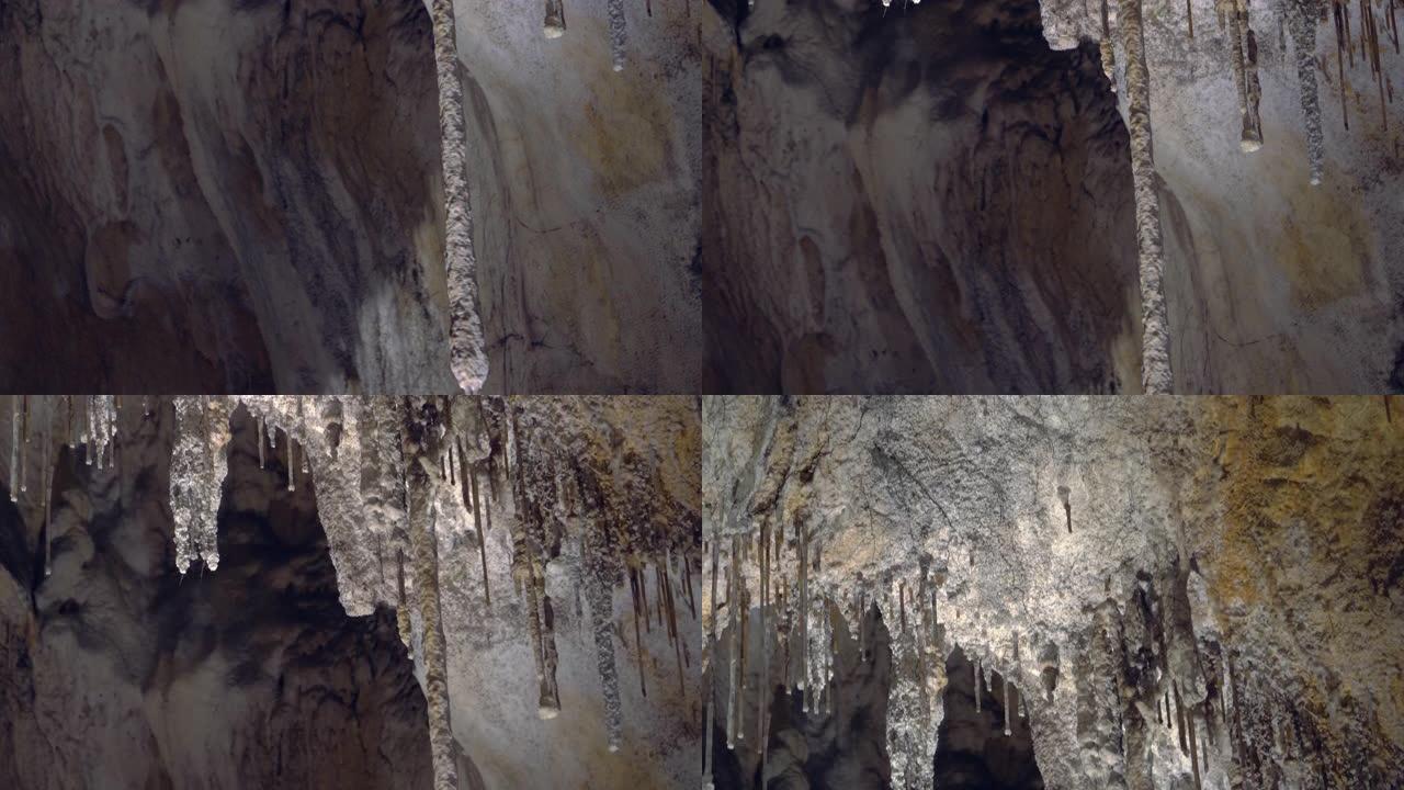 神秘洞穴内的钟乳石和石笋