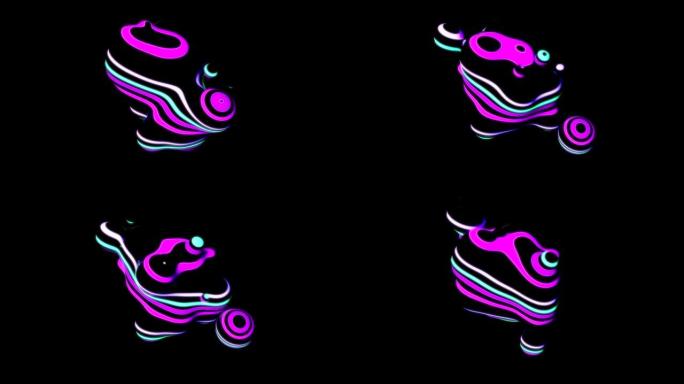 抽象发光的霓虹灯曲线。