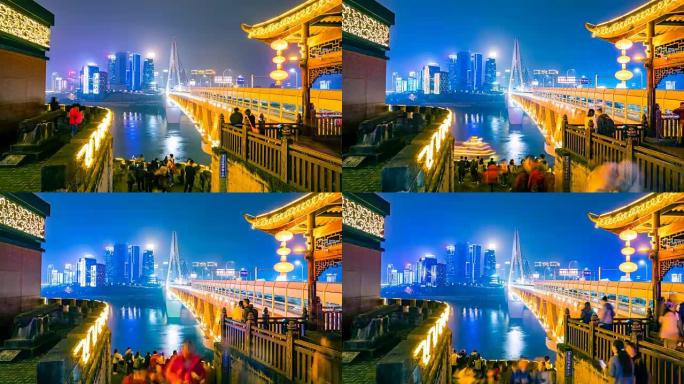 重庆的延时城市之夜