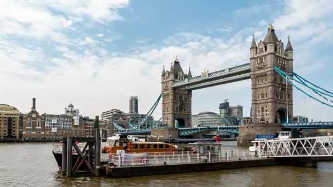 延时: 英国伦敦的塔桥