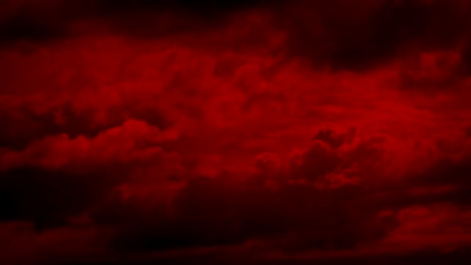 在世界末日的红色天空中形成的云