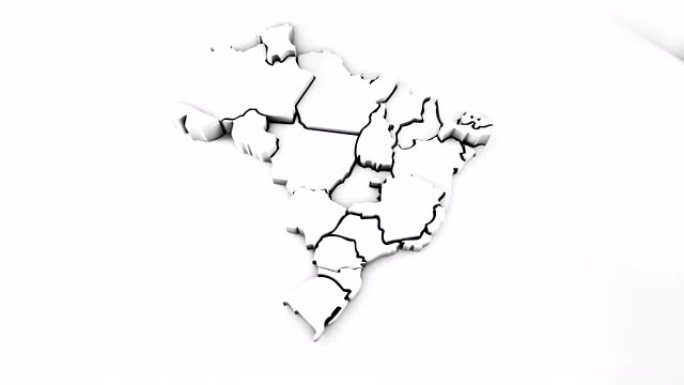 巴西地图三维动画