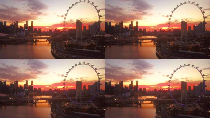 黄昏时的新加坡空中城市