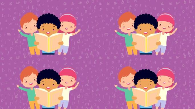 世界读书日庆祝活动，孩子们正在阅读