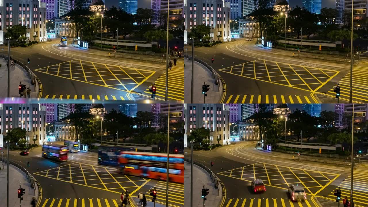 4k延时 (4096x2160): 香港市区高速公路交通延时.4k交通