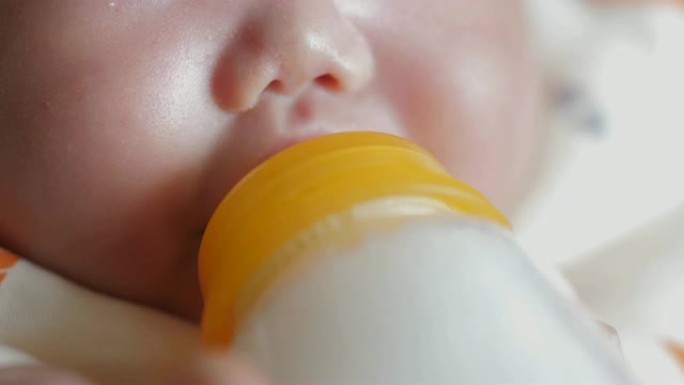婴儿喝奶特写婴儿喝奶吃奶新生儿