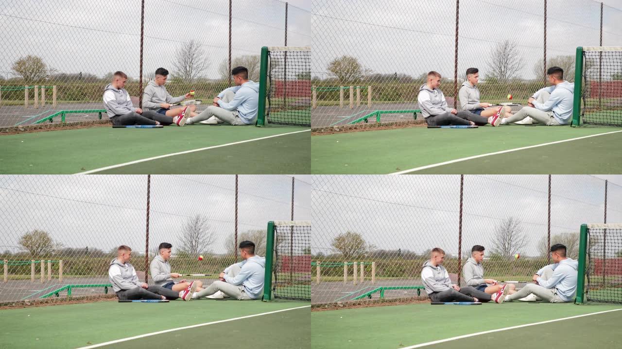 炫耀他的网球技巧三个人兴趣爱好外国帅哥