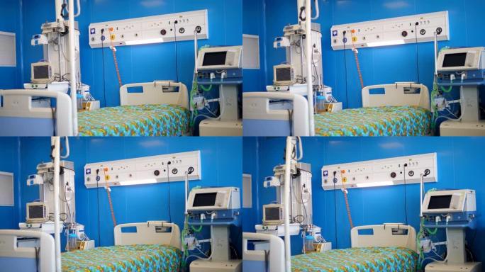 医院病房的床和医疗设备。