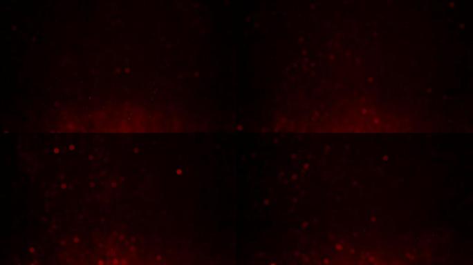 红色火背景可循环粒子飘扬飞舞荧光萤火星尘