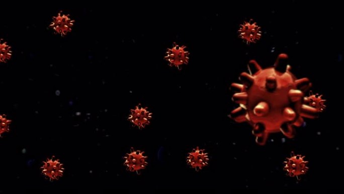 冠状病毒细胞动画。