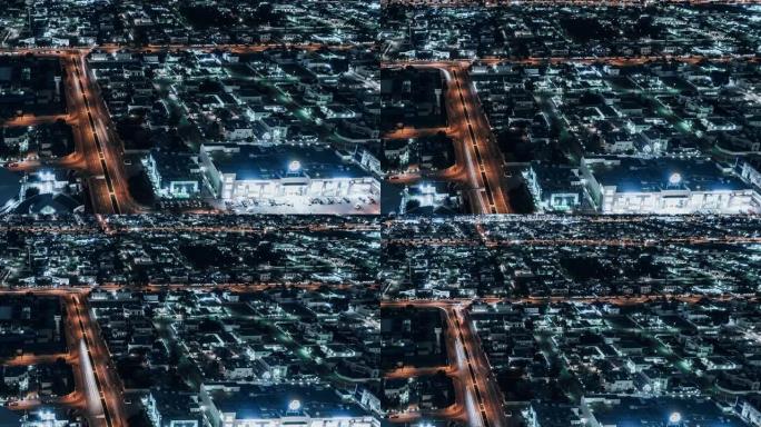 阿联酋迪拜夜间住宅区的T/L TU视图
