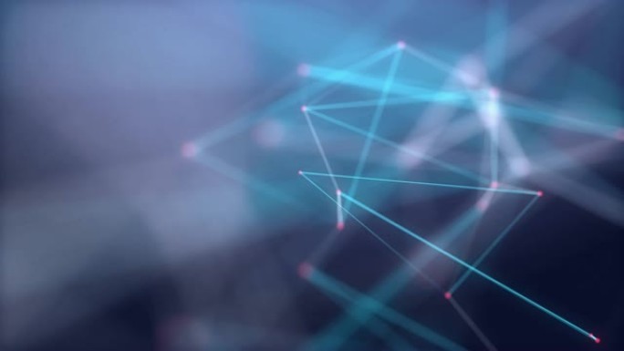 4k分辨率连接多边形未来数字背景，科学技术抽象背景