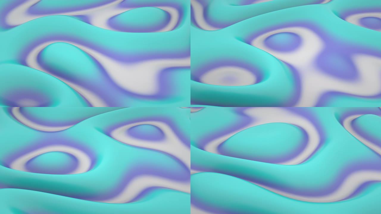 绿松石和紫色移动液体抽象现代背景