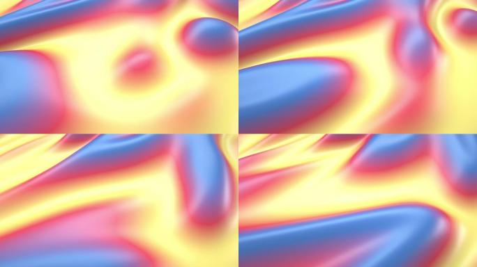 黄色红色和蓝色移动液体抽象现代背景