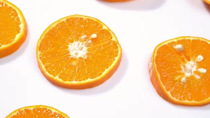切片橙色图案的4k旋转。