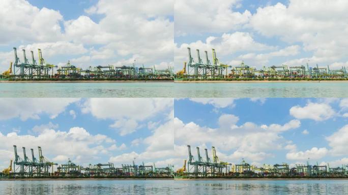 新加坡的港口海运新加坡港口轮船贸易运输物