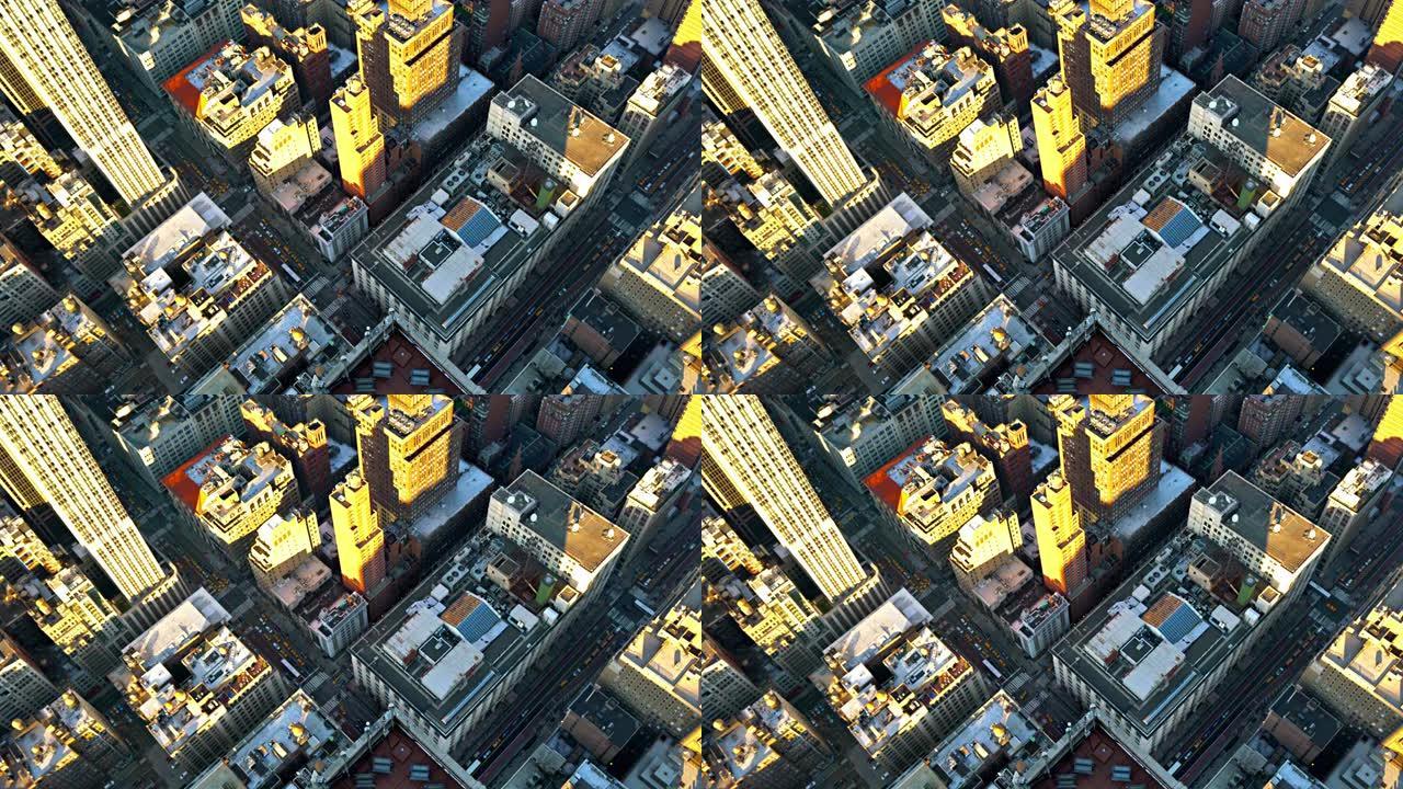 纽约的鸟瞰图。曼哈顿。