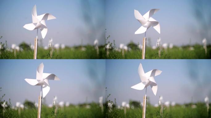 小型风力发电机玩具，环境概念