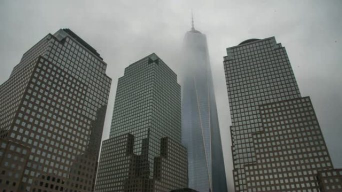 美国纽约州纽约市自由塔世界贸易中心一号楼的时间流逝