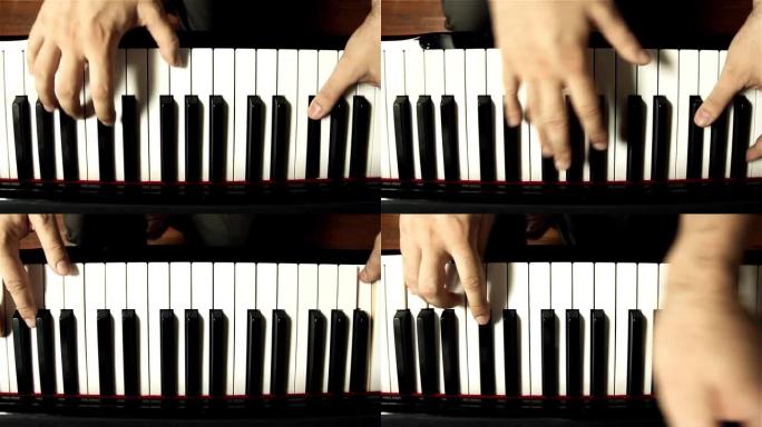 手弹钢琴键。
