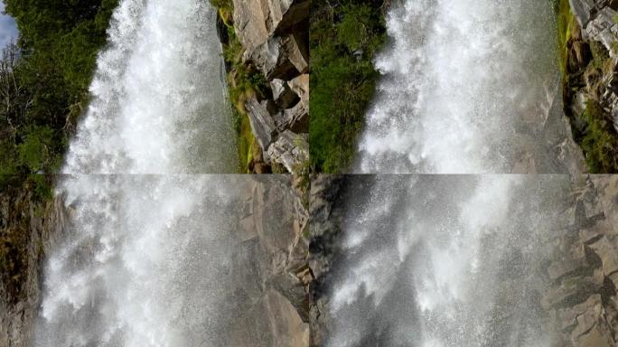 拉宁国家公园大水沙蒂略的慢动作镜头。阿根廷、圣马丁德洛斯安内斯、内乌肯湖区