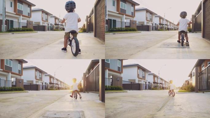 骑自行车的小男孩外国小孩玩平衡车
