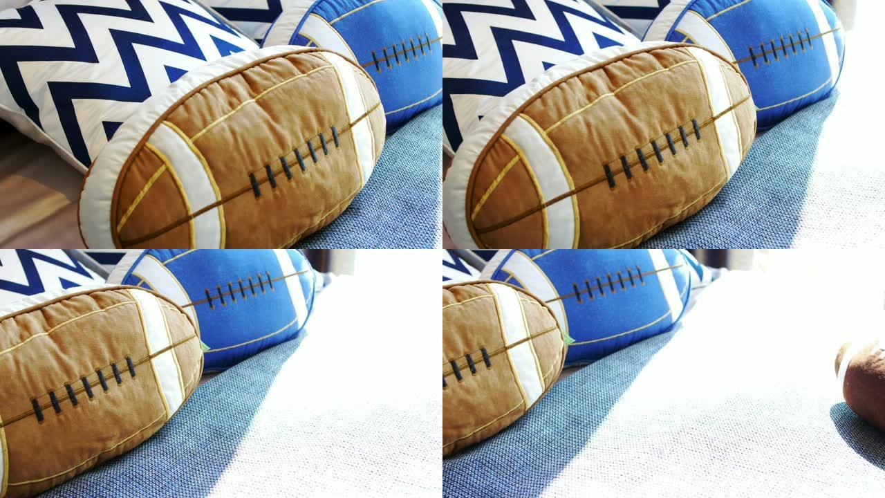 枕头作为足球形状