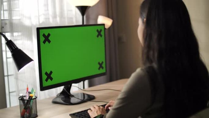绿屏电脑电脑屏幕绿色背景电脑屏幕绿幕抠像