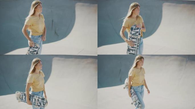 她的任务是滑冰