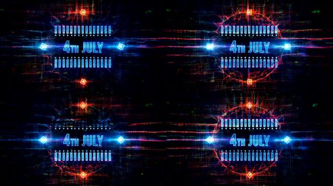7月4日数字背景。美国独立日