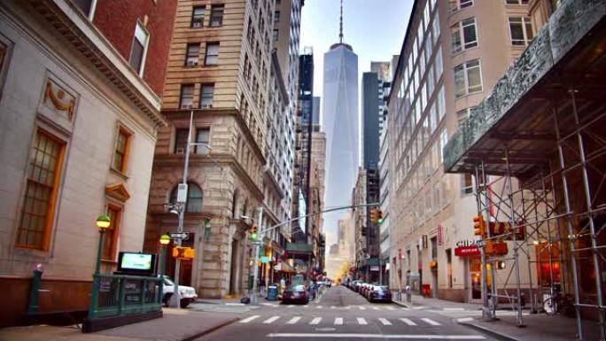 曼哈顿市中心。WTC。建。城市景观