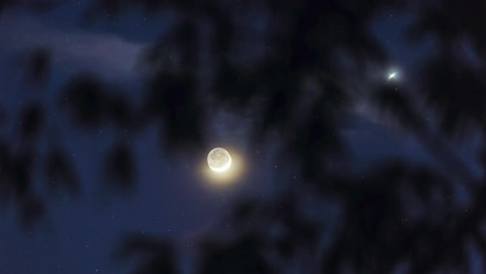 月亮的时光倒流月夜夜空星空