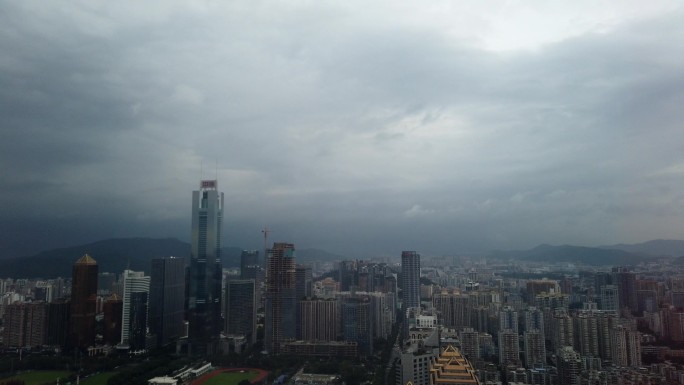 广州城市中心高楼天空延时