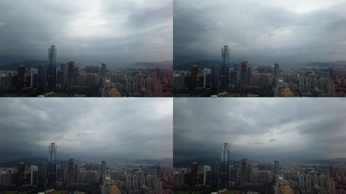 广州城市中心高楼天空延时