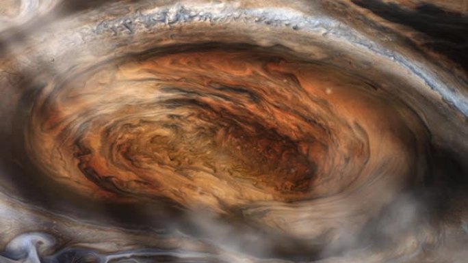 大红斑，木星大气中一个持久的高压区域。