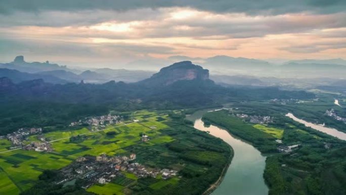 丹霞山的鸟瞰图国家级风景名胜区国家地质公